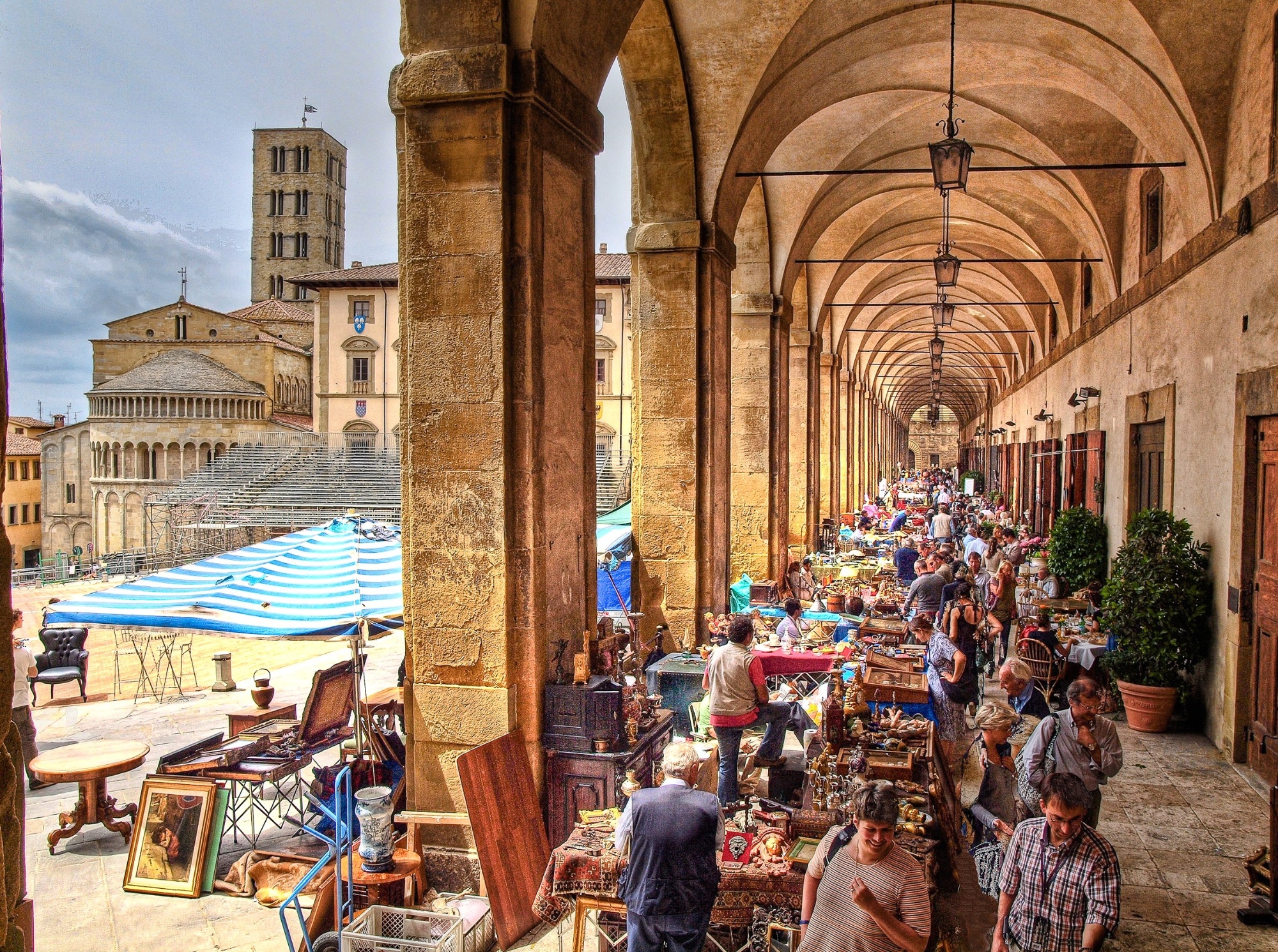Antique Market Under Medieval Arches